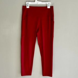 Zyia Active Red Pocket Brilliant Hi-Rise Capri 20" Item #1497 Size 8-10